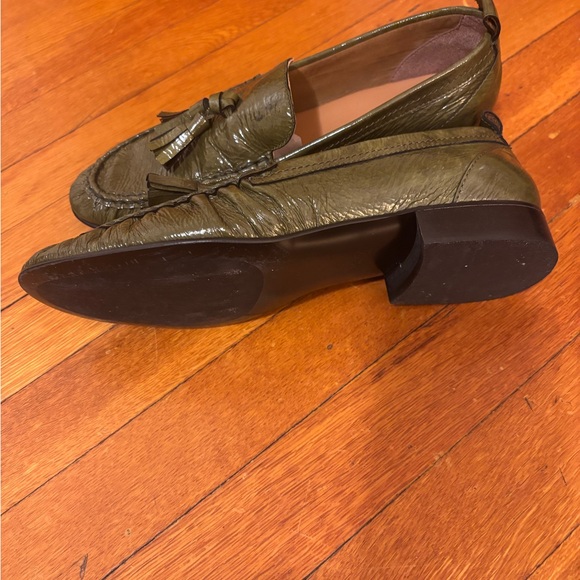 Zara Olive Green Tassel Loafers - Picture 4 of 6